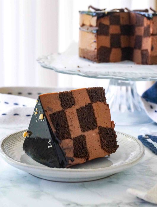 Double Chocolate Checkerboard Cake by Kexin