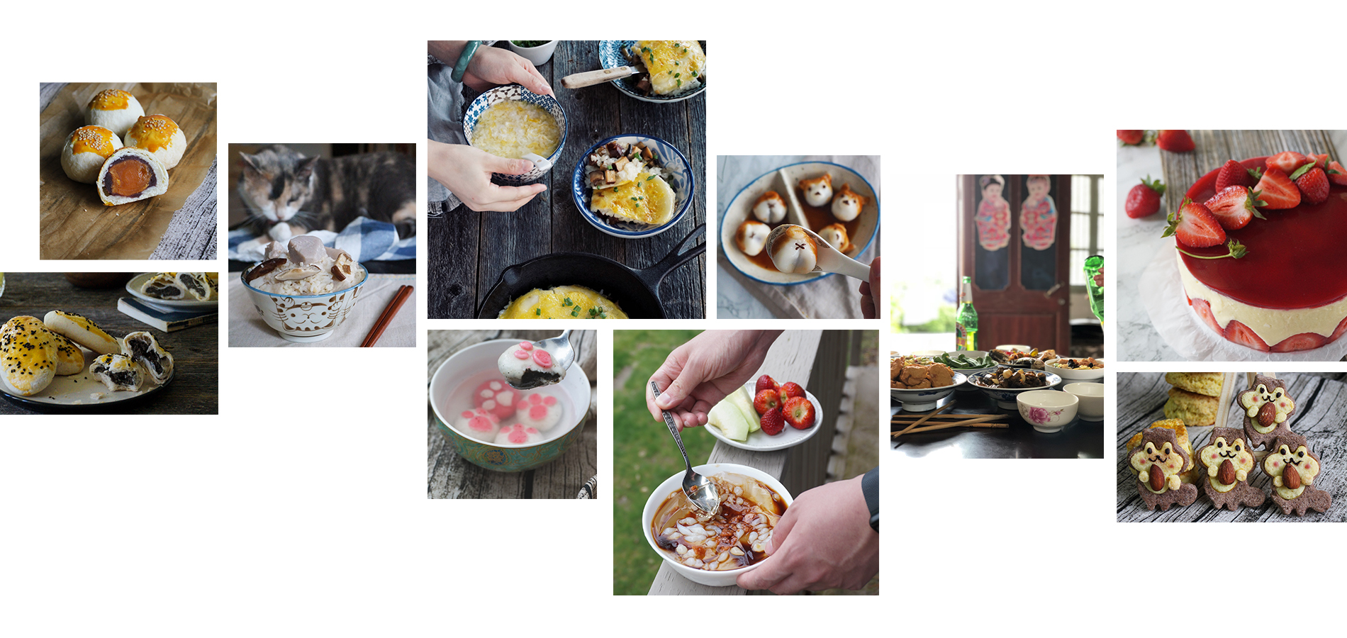 a photo wall of Kexin's food photography